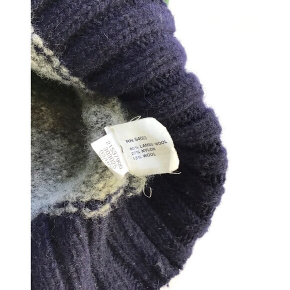 Gap Lambswool Wide Stripe Sweater Mens M L Blue Green Crewneck Pullover Vtg Y2K - Picture 7 of 8